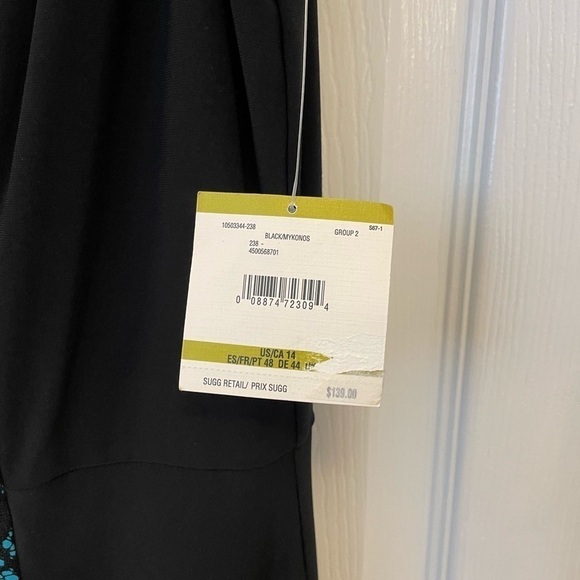 New with Tags Anne Klein Black Stretchy Sleeveless Floral Turquoise Dress Sz 14 - Picture 3 of 11